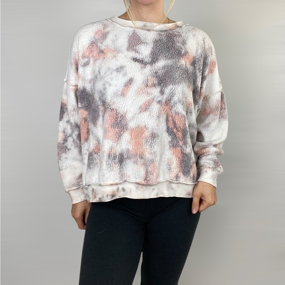 FREE PEOPLE Intimately Kelley Washed‎ Tie Dye Pullover Sweatshirt Relaxed - Picture 1 of 6